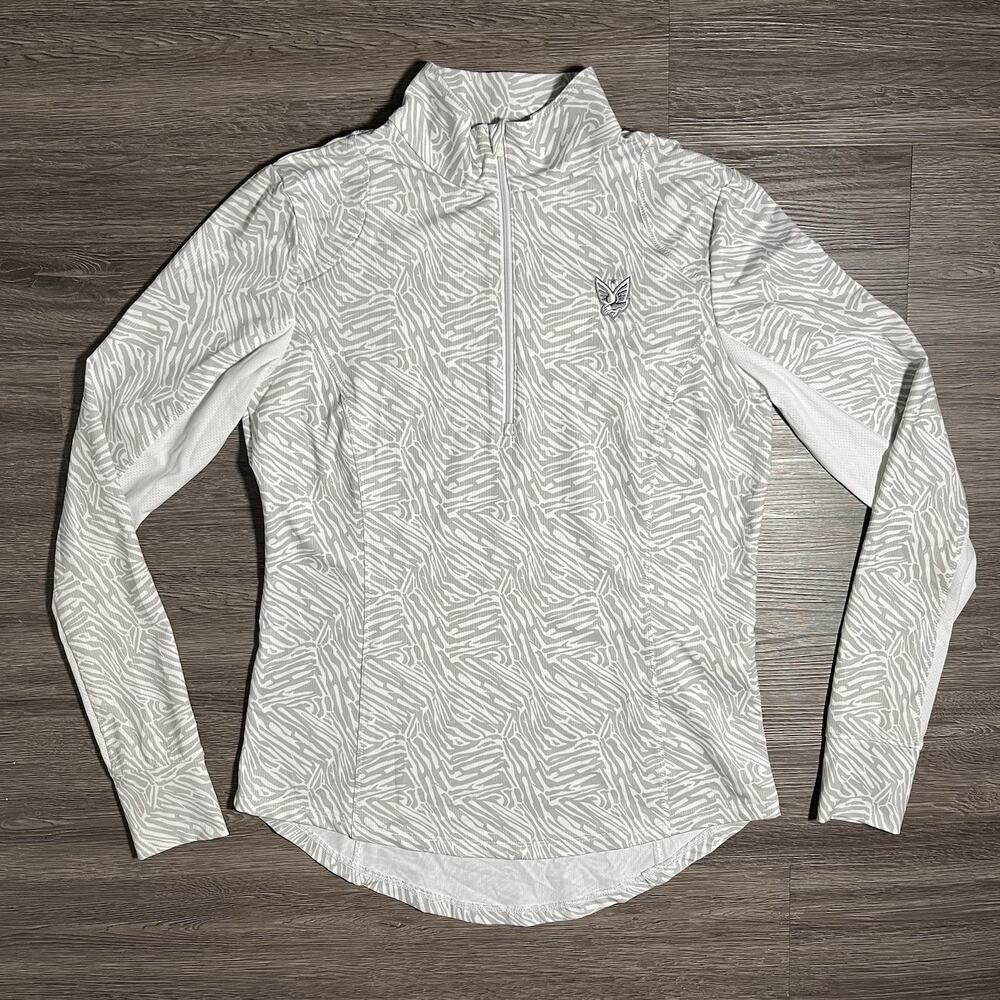 Zero Restriction Renae Cooling Performance 1/4 Zip Women's S Zebra Patriot Golf